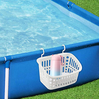 #ad 1pcs Portable Pool Side Basket Poolside Storage Holder Swimming Pool Accessories