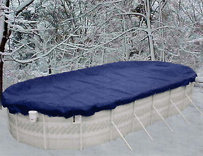 18#x27;x34#x27; Oval Above Ground Winter Swimming Pool Solid Cover 8 Year Warranty New