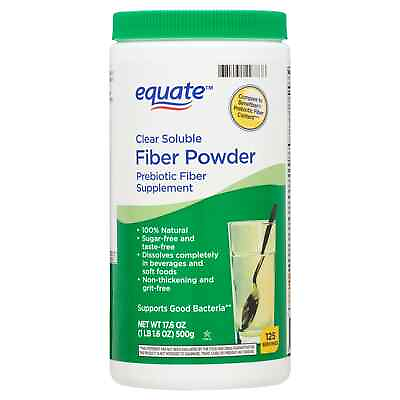 Equate Sugar Free Fiber Supplement Powder 125 Ct 17.6 oz