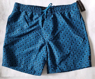 #ad Michael Kors Mens Swim shorts Allover Logo size XL BLUE