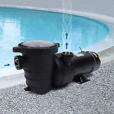 #ad #ad 1.5HP Swimming Pool Pump Motor Strainer 1 Speed Inground High Flow Rate Energy