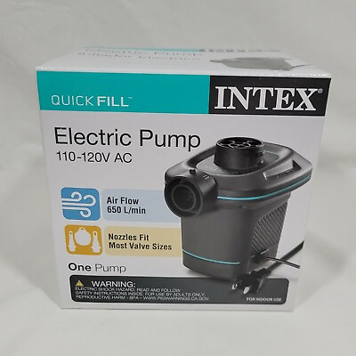 #ad #ad Intex Electric Air Pump Quick Fill 110 120V AC Inflate Deflate w 3 Nozzles NEW