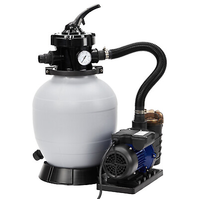 #ad 12quot; Sand Filter Above Ground with 1 2HP Pool Pump 2641GPH Flow Up to 7500 Gallon