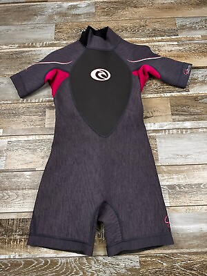 #ad Women#x27;s NWT Rip Curl Gbomb wet suit 10 gray pink surfing swimming water