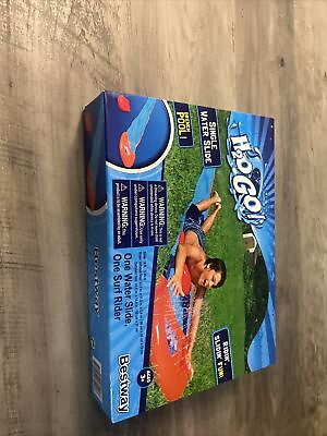 #ad H2O GO Single Water Slide Drench Pool W Surfer Inflatable 18ft Bestway New