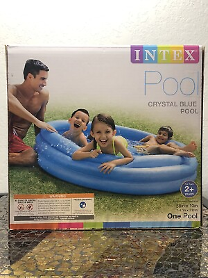 Intex Crystal Blue Pool 58in x 13in Kids Inflatable Swimming Pool Age 2