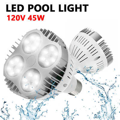 LED Bulb Underwater Swimming Inground Yard Pool Spa Light 45W 120V White