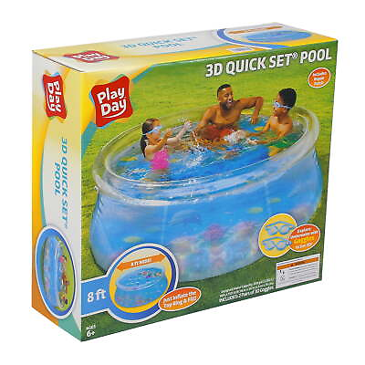 #ad Round 3D Transparent Quick Set Above Ground Pool with 2 Pairs of 3D Goggles