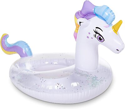 #ad Inflatable Glitters Unicorn Pool Float Swimming Rings for Water Pool Party