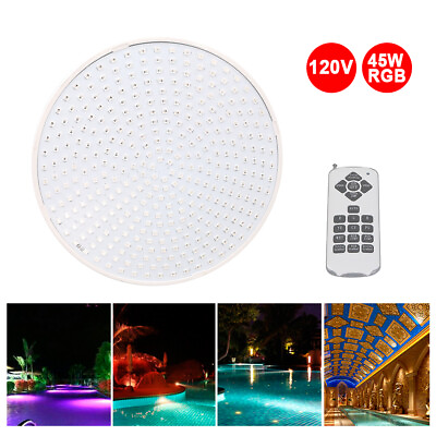 #ad 120V 45W IP64 Inground LED Pool Light Bulb Color Changing Lamp 460LEDController