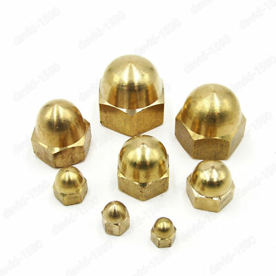 Brass Solid Hex Cap Nuts Hex Acorn Nut M3 M4 M5 M6 M8 M10 M12 M14 M16 Select