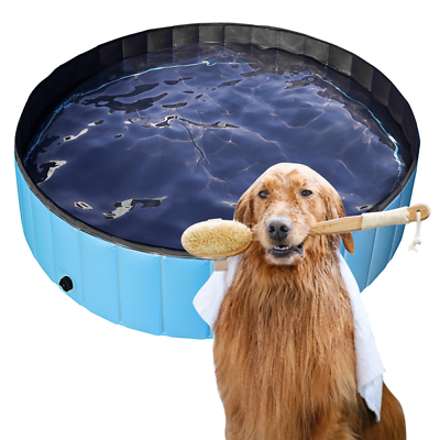 Foldable Dog Swimming Pool Pets Bathing Tub Large Collapsible Kiddie Grooming