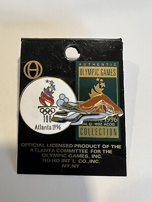 #ad Swimming Atlanta 1996 Olympics Lapel Pin