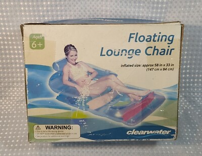 #ad ClearWater Swimming Pool Float Lounge Chair Back and Arm Rests 58quot; x 33quot; NIB