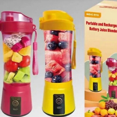 Portable and rechargeable battery juice blender Yellow