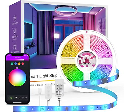 16.4ft Color Changing Dimmable Music Sync Smart LED Strip Lights for Party