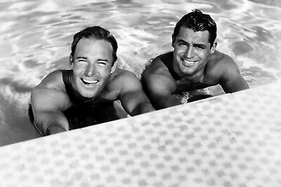 Actors CARY GRANT amp; RANDOLPH SCOTT Swimming in Pool Poster Photo 8quot; x 10quot;