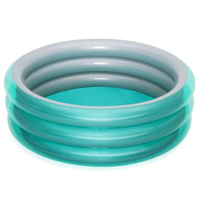 #ad Big Metallic 3 Ring Inflatable Play Swimming Pool for Kids 5’7” Diameter
