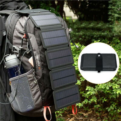 100W Solar Panel Folding PV Power Bank Outdoor Camping Hiking USB Phone Charger