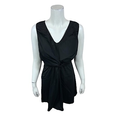 #ad AmberNoon II Women#x27;s Black Swim Dress With Detached Brief Solid Black Size 24W