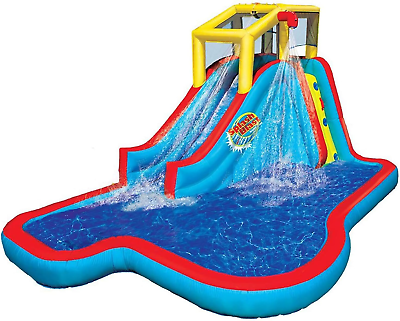 #ad Slide N#x27; Soak Inflatable Outdoor Splash Pool Water Park Play Center W Slides Cl
