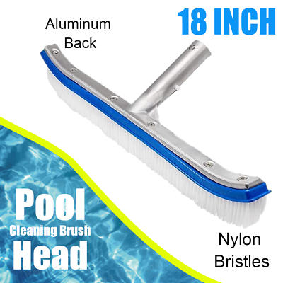 #ad Swimming Pool Brush 18quot; Heavy Duty Aluminium Back for Cleaning Pool Floor Steps
