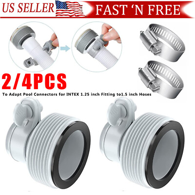 #ad 2 4 PCS For Replacement Intex Hose Adapter Pool Filter Pump Conversion Fitting