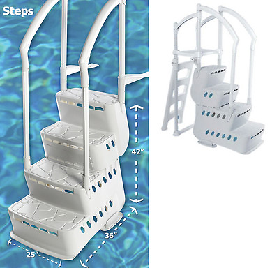 #ad Innovaplas Biltmor Above Ground In Pool Ladder Step Entry System w Deck Mounts
