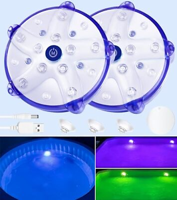 #ad Rechargeable Floating Pool Lights Submersible Led Pool Lights for Inground Po...