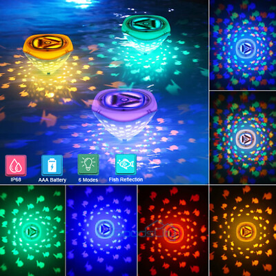 LED Pool Light Swimming Floating Garden Pond Lamp Underwater RGB Color Change US