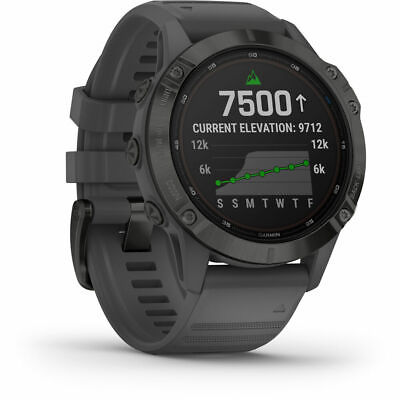 Garmin fenix 6 Pro Solar Multisport GPS Smartwatch Black w Slate Gray Band
