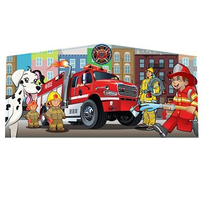 #ad Commercial Inflatable Art Panel Firefighters Vinyl Banner For 13x13 Bounce House