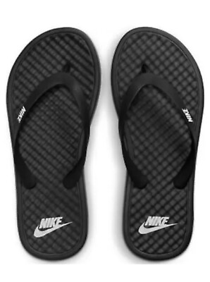 #ad Nike Ondeck Size 13 Flip Flops Sandals Thongs CU3958 002 Men#x27;s Black NWT