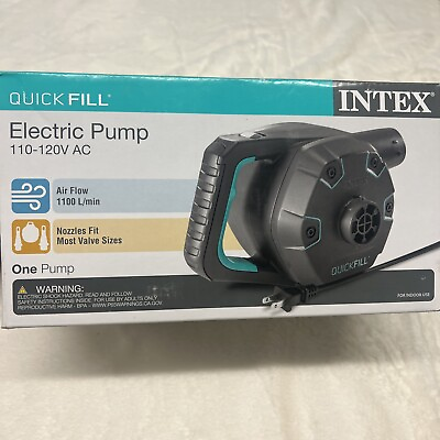 Intex Inflatable Air Bed Pump Electric Deflate 3 Nozzle Sizes 110 120v Quickfill