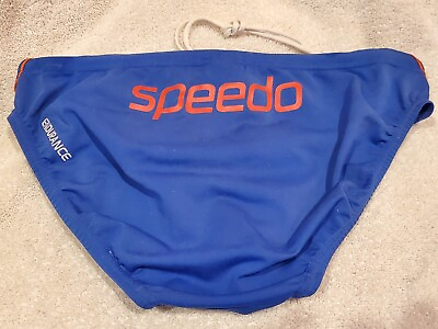 #ad SPEEDO Made in Australia 5CM sides Mens Swim Brief Sz 32 REAR LOGO Blue NEW