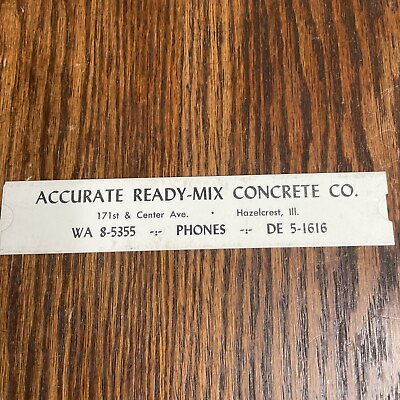 #ad Accurate Ready Mix Concrete Co Hazelcrest IL ConcreteSlide Volume Calc VTG