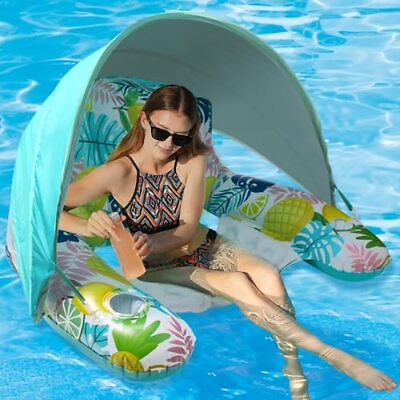 #ad #ad Inflatable Pool Floats Adults with Canopy Floating Pool Chair Fruits Adults