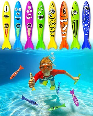 #ad 8 Pcs Pool Toys for Kids Ages 4 8 Swimming Pool Toys Summer Underwater Pool T...
