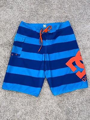 DC Swimming Trunks Bathing Suit Shorts Men Size 32 Inseam 12quot; Blue