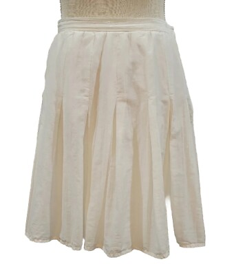 #ad J. Jill Silk Blend Skirt White Size 2 Petite Women#x27;s Pleated Lined Above Knee