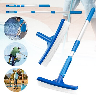 #ad Swimming Pool Brush Pole Leaf Skimmer Cleaning Pool Tools Net Ground Durable