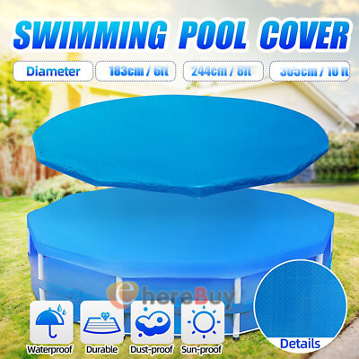 #ad 6 8 10Ft Round Swimming Pool Cover Protector Accessories Dustproof Sunproof PE