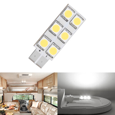 T10 6 SMD 5050 LED Replace Bulb RV Car Motorhome Parts Cool White 12V 1.45quot;