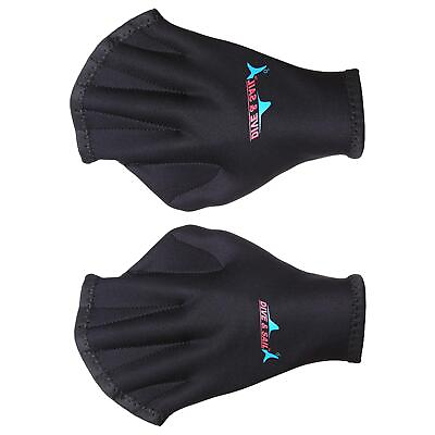 1 Pair Swimming Gloves Aquatic Fitness Water Aqua Fit Paddle Training