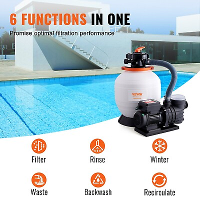 #ad VEVOR Sand Filter Ground 14 inch 3000 GPH 3 4 HP Swimming Pumps System amp; Filte