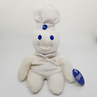 #ad Pillsbury Doughboy Plush Beanie Baby Vintage Doll Dough Boy Mini Bean Bag