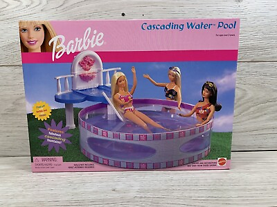#ad Barbie Cascading Water Pool 2001 Open Box NRFB Mattel Swim Swimming Fun Doll