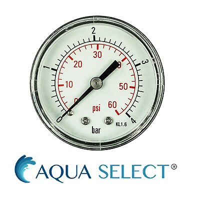 #ad Aqua Select Swimming Pool Above Ground In Ground Pressure Gauge Back Mount