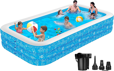 #ad Inflatable Swimming Pools 130quot; X 72quot; X 22quot; above Ground Blow up Swimming Pools