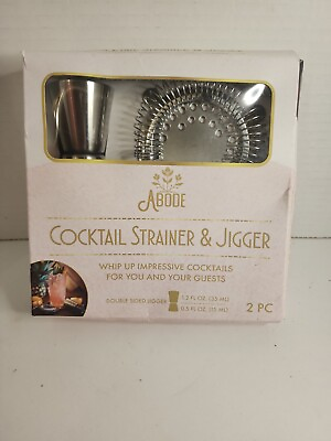 Cocktail Strainer amp; Jigger Double Sided Jigger 1.2 FL OZ  amp; 0.5 FL OZ T2